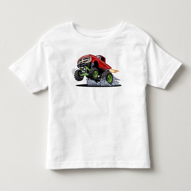 Camiseta Infantil Caminhão monstro de cartum (Frente)