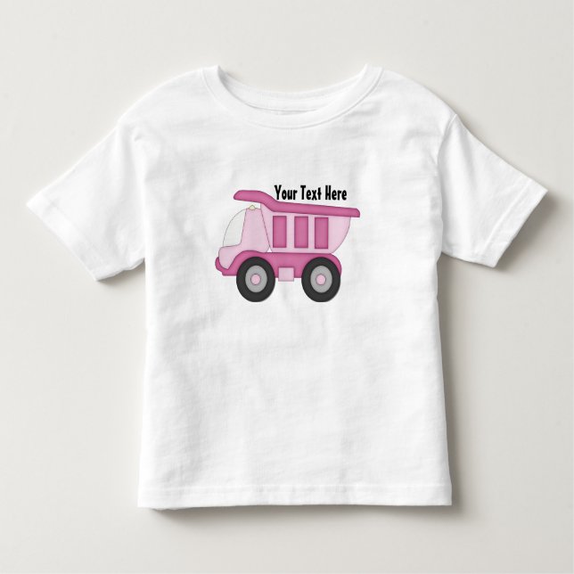 Camiseta Infantil Caminhão Rosa (Personalizado) (Frente)