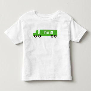 Camiseta Infantil Caminhão Verde: Terceiro Aniversário