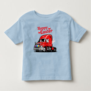 Camiseta Infantil Caminhão Vermelho 18 Coelho do Felz pascoa de Roda