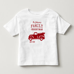 Camiseta Infantil Caminhão Vermelho da Fazenda Familiar