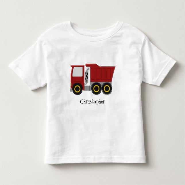 Camiseta Infantil Caminhão Vermelho Personalizado (Frente)