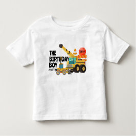 Camiseta Infantil Caminhões de Construção | Festa de Aniversário Inf