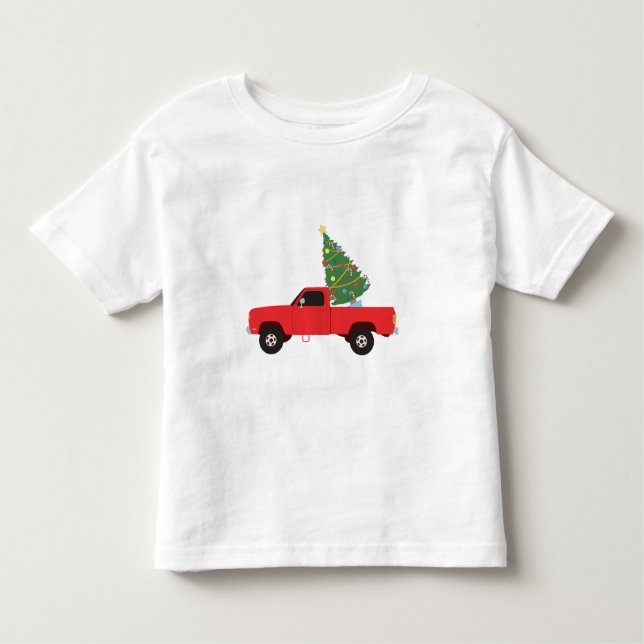 Camiseta Infantil Caminhonete árvore de Natal (Frente)