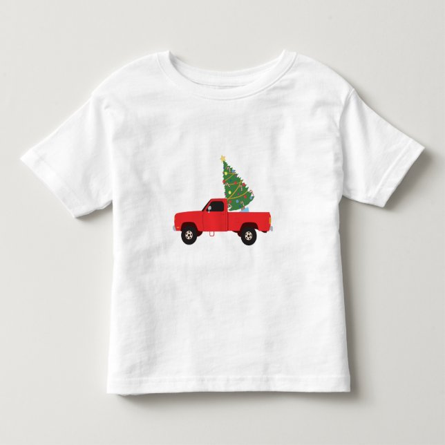 Camiseta Infantil Caminhonete com Árvore de Natal (Frente)