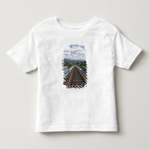 Camiseta Infantil Caminhos de ferro sobre a ponte de Eiffel