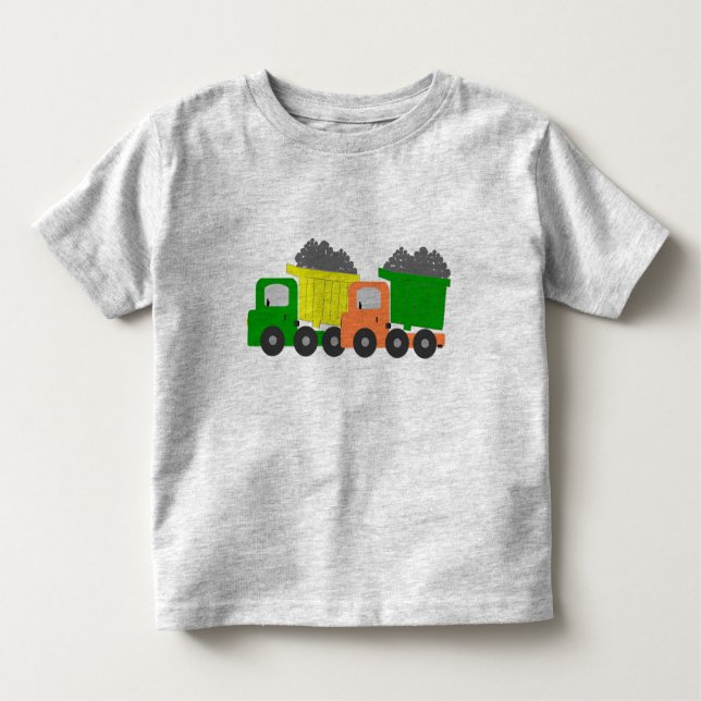 Camiseta Infantil Camiões basculantes (Frente)