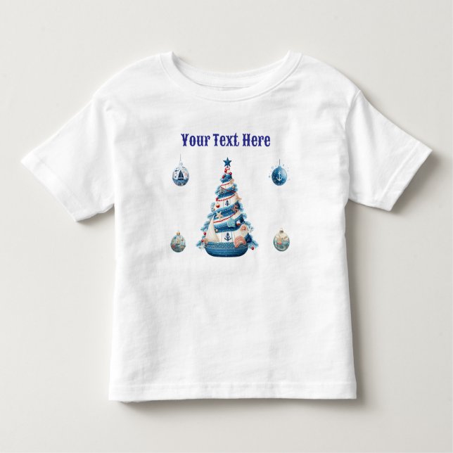 Camiseta Infantil "Camisa de Natal Náutica para Bebê – Sailo de Féri (Frente)
