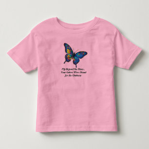 Camiseta Infantil Camisa-T Colorida de Borboleta Cósmica