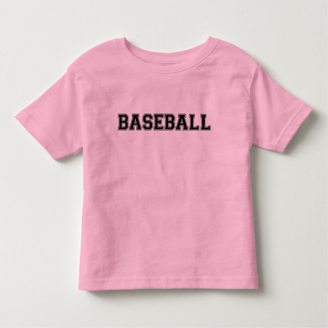 Camiseta Infantil Camisa-T De Baseball Toddler Ringer (Rosa) (Frente)
