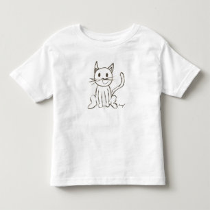 Camiseta Infantil Camisa-T de Gatinho pintada