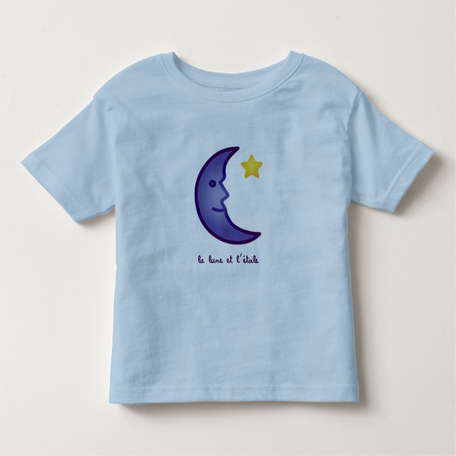 Camiseta Infantil Camisa-T de Moon e Star Toddler (Frente)