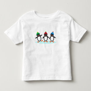 Camiseta Infantil Camisa-T de Pequeno Pinguim Bonito