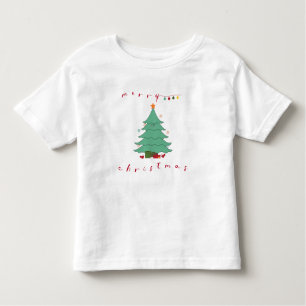 Camiseta Infantil Camisa-T do bebê da árvore de Natal bonito