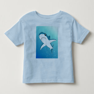 Camiseta Infantil Camisa-T do Tubarão-Cartoon