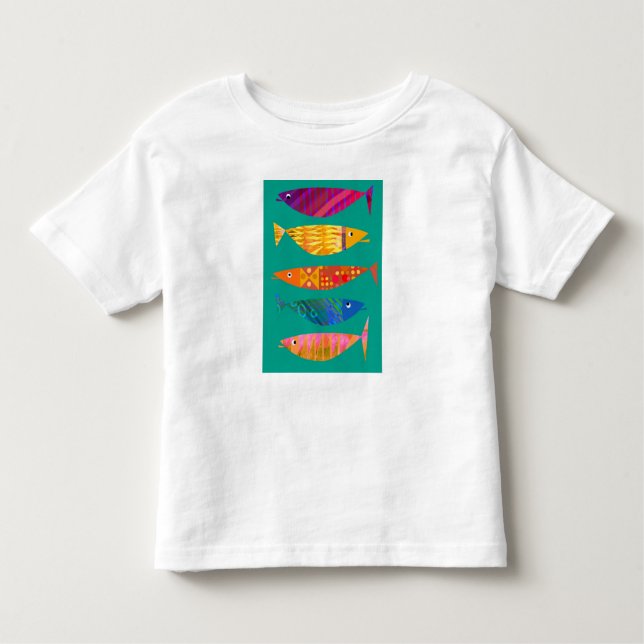 Camiseta Infantil Camisa-T Gráfico de Peixes (Frente)