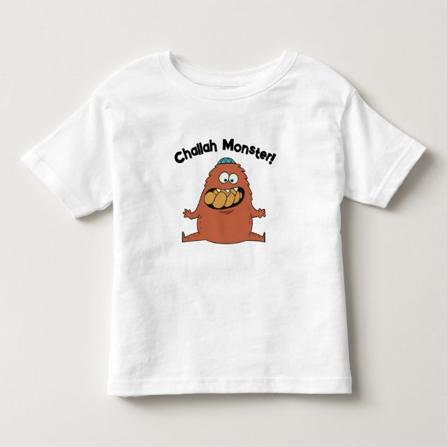 Camiseta Infantil Camisa-T Monstro do Cartoon Challah (Frente)