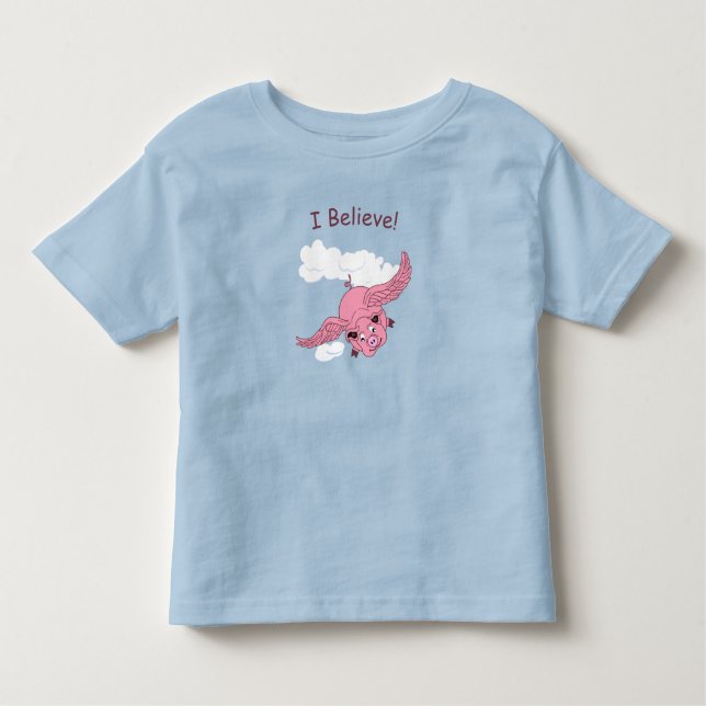 Camiseta Infantil Camisa-T-Suíno Voadora (Frente)