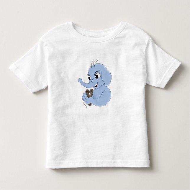 Camiseta Infantil Camiseta-criança de-criança com um belo elefante (Frente)