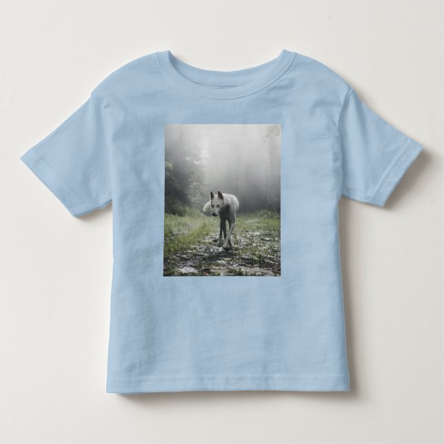 Camiseta Infantil Camiseta-T, Branca, Siberiana (Frente)