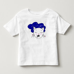 Camiseta Infantil Camiseta. Trendy personificou o gato feliz que esc