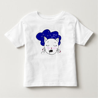 Camiseta Infantil Camiseta. Trendy personificou o gato feliz que esc