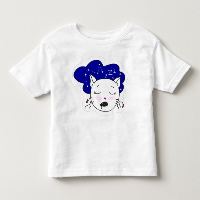 Camiseta Infantil Camiseta. Trendy personificou o gato feliz que esc (Frente)