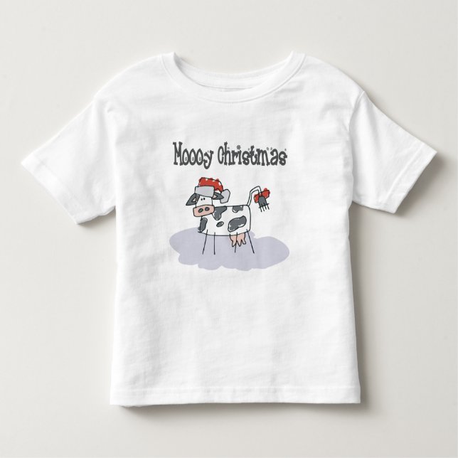 Camiseta Infantil Camisola do t-shirt do Natal de Moooy (Frente)
