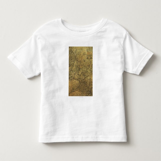 Camiseta Infantil Campanha de Atlanta - mapa panorâmico da guerra (Frente)