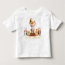 Camiseta Infantil Campeão de Caça de Ovo Coelho Vitorioso