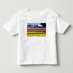 Camiseta Infantil Campo de exibição de tulipas