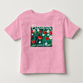 Camiseta Infantil Campo de Flores com Acabamento Fresco em Acrílico 