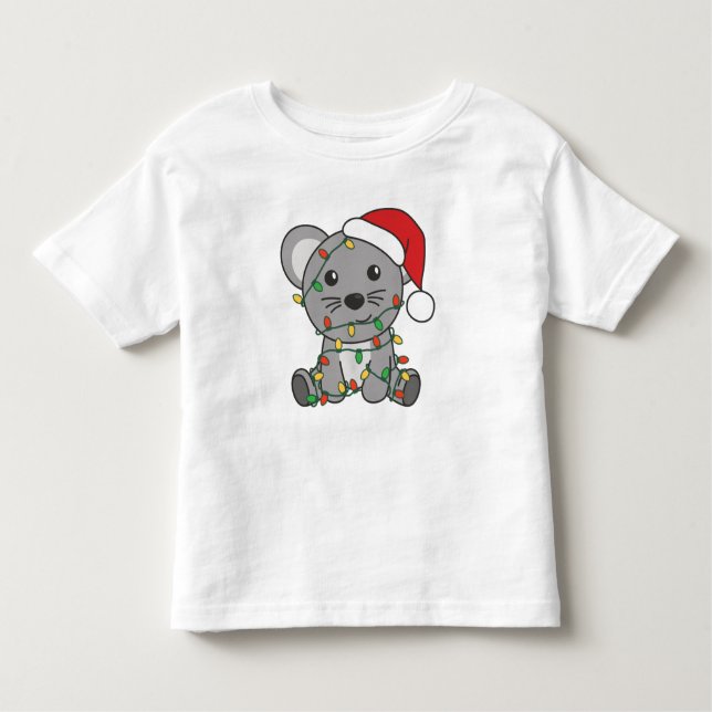Camiseta Infantil Camundongos de Natal de Rato (Frente)