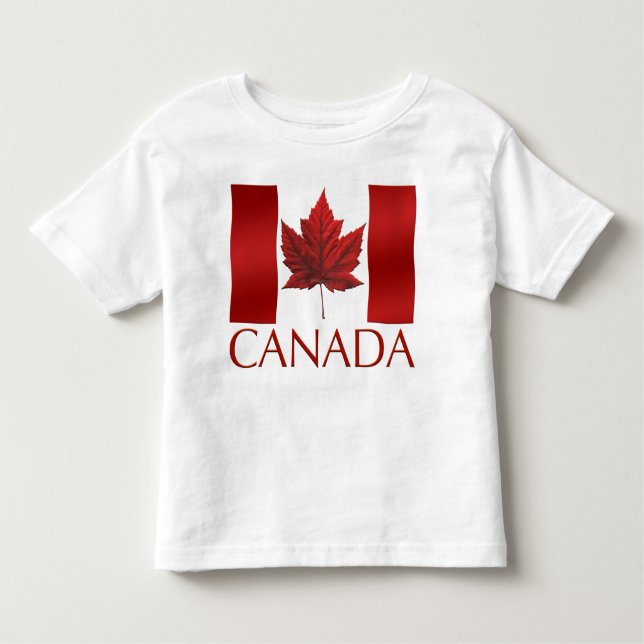 Camiseta Infantil Canadá Flag Todler Shirt Canada Baby Long Sleeve (Frente)