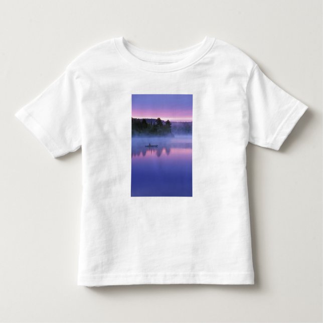 Camiseta Infantil Canadá, Ontário, Parque Algonguin, Canoísta (Frente)