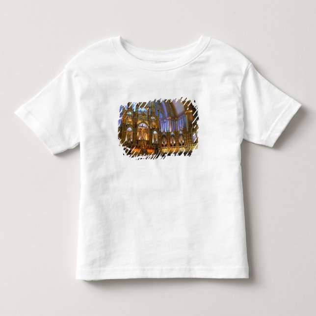 Camiseta Infantil Canadá, Quebec, Montreal. Interior de Notre (Frente)