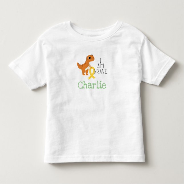 Camiseta Infantil cancer de infância. corajoso.nome personalizado-To (Frente)