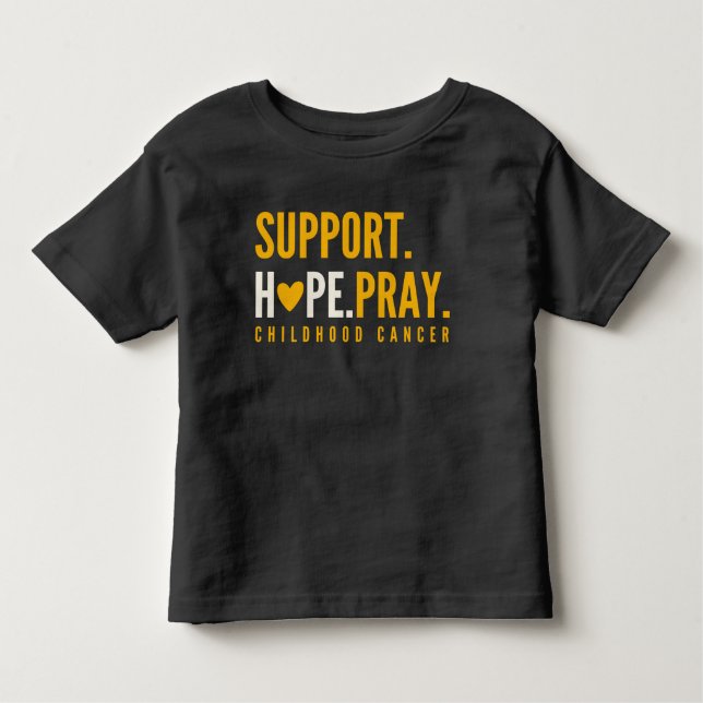 Camiseta Infantil cancer de infância dá esperança reze Toddler T-Shi (Frente)