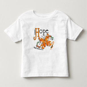 Camiseta Infantil Câncer de rim da borboleta do vitral