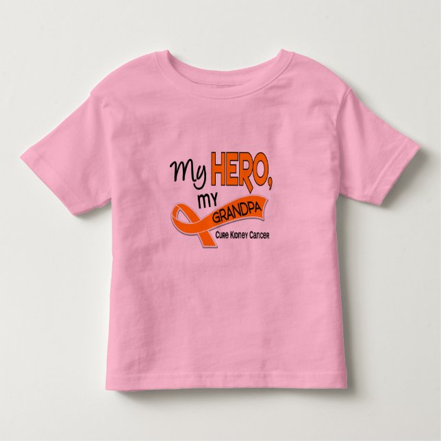 Camiseta Infantil Câncer de rim MEU HERÓI MEU VOVÔ 42 (Frente)