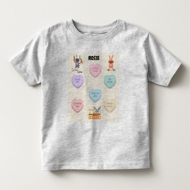 CAMISETA INFANTIL "CANDY & RABBITS" PERSONALIZADO TODDLER T-SHIRT (Frente)
