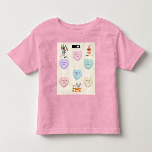 CAMISETA INFANTIL "CANDY & RABBITS" PERSONALIZADO TODDLER T-SHIRT (Frente)