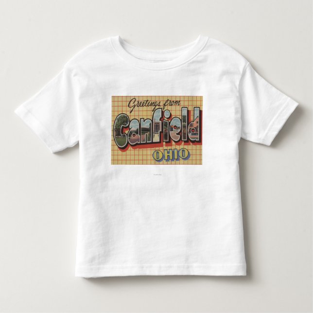 Camiseta Infantil Canfield, Ohio - grandes cenas da letra (Frente)