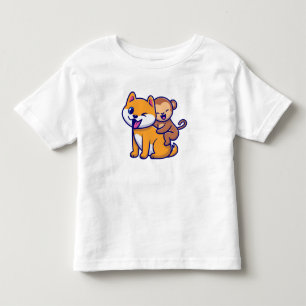 Camiseta Infantil Canino Adorável e Cartografia Macacos Duo