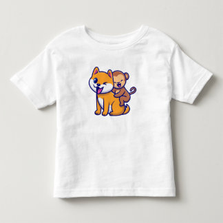 Camiseta Infantil Canino Adorável e Cartografia Macacos Duo