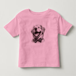 Camiseta Infantil cão com arco de gravata rindo