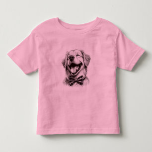 Camiseta Infantil cão com arco de gravata rindo