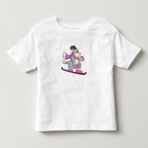 Camiseta Infantil Cão como Snowboarder com Sonowboard