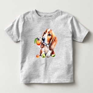 Camiseta Infantil Cão e frutas bonitos