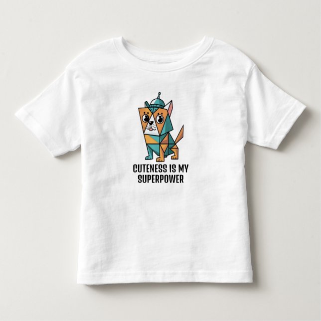 Camiseta Infantil Cão Geométrico Colorido (Frente)